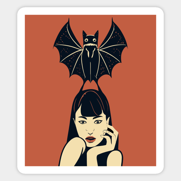 girl with bat on head halloween Sticker by Kingrocker Clothing